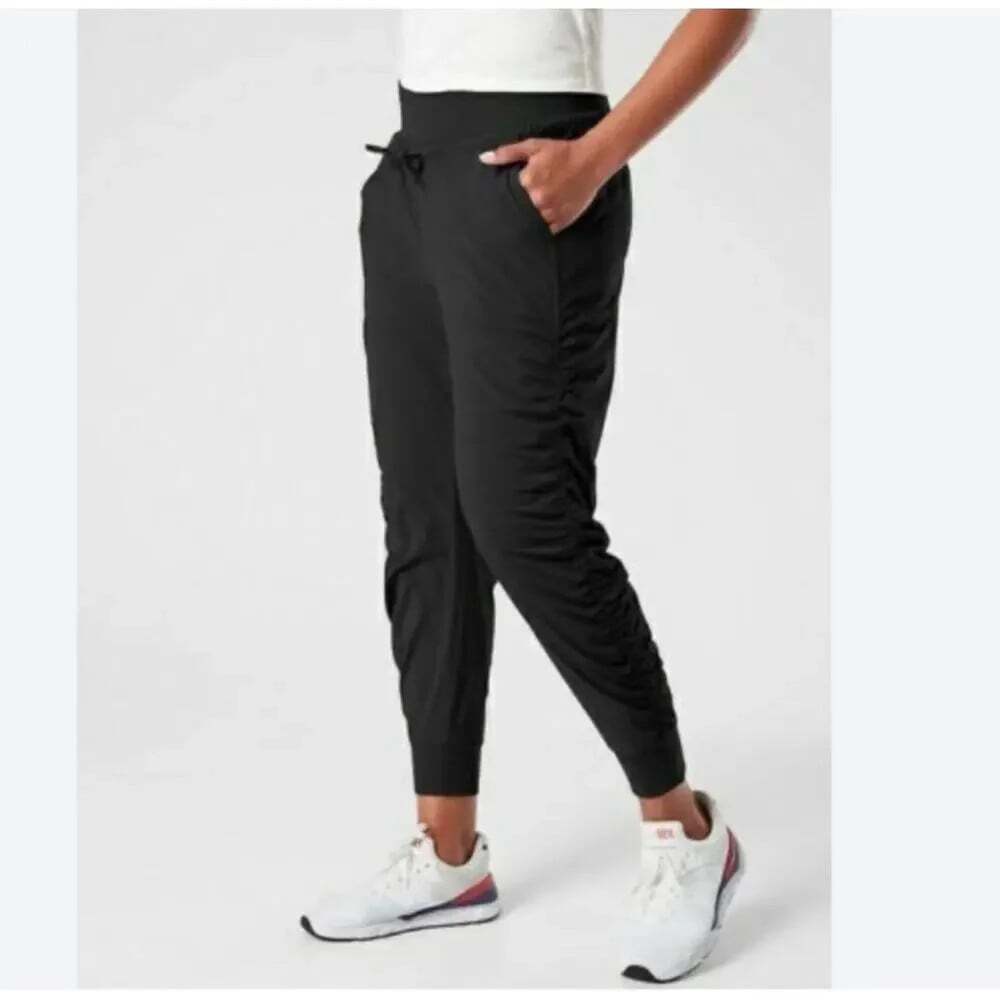 Athleta Attitude Lined Jogger Pants Size 0 Petite Black Travel Athletic Barre